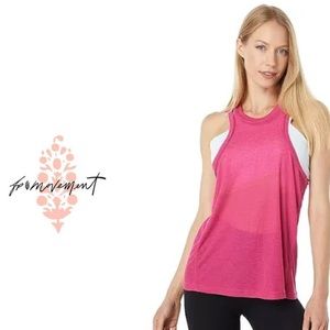 Free People FP Movement ribbed varsity tank - pink